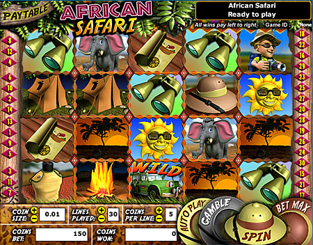 bingo liner african safari 5 reel online slots game