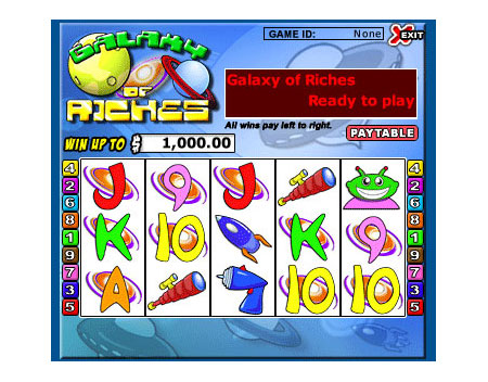 bingo liner galaxy of riches 5 reel online slots game