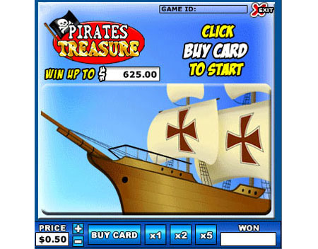 bingo liner pirates treasure online instant win game