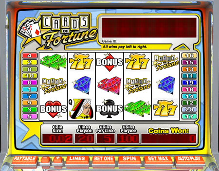 bingo liner cards of fortune 5 reel online slots game
