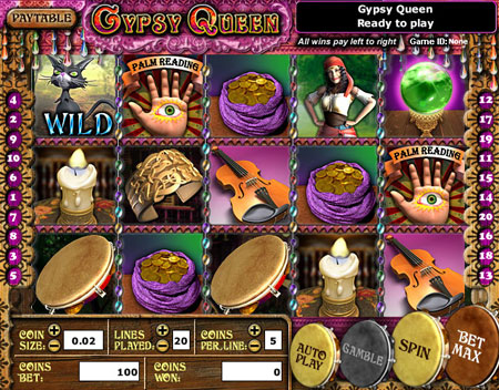 bingo liner gypsy queen 5 reel online slots game