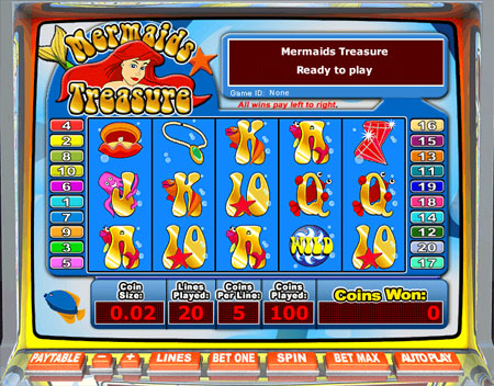 bingo liner mermaids treasure 5 reel online slots game