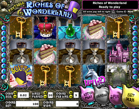 bingo liner riches of wonderland 5 reel online slots game